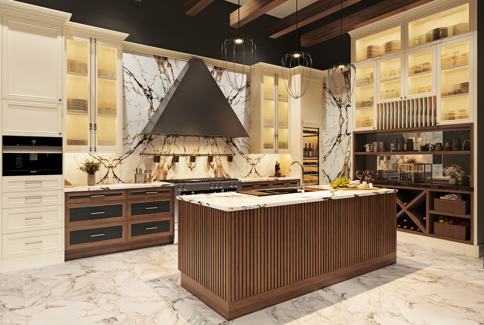 Smoky Bourbon Bar in Luxury Kitchen